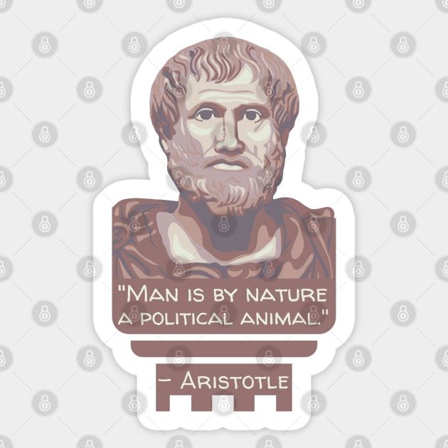 Aristotle Portrait and Quote Sticker by Slightly Unhinged